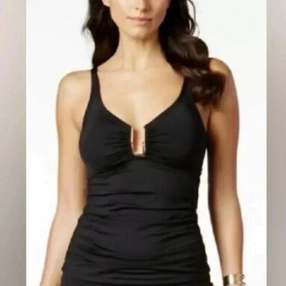 Calvin Klein Women's Gold Bracket Swim Tankini Top - Picture 1 of 9